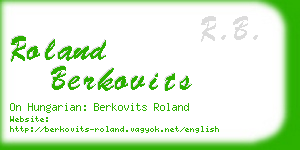 roland berkovits business card